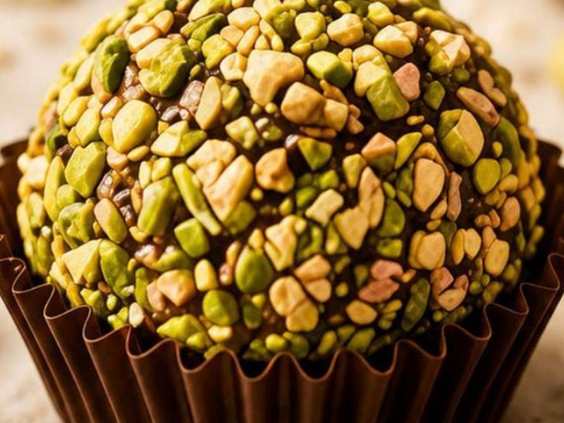 Brigadeiro de Pistache com Chocolate Branco